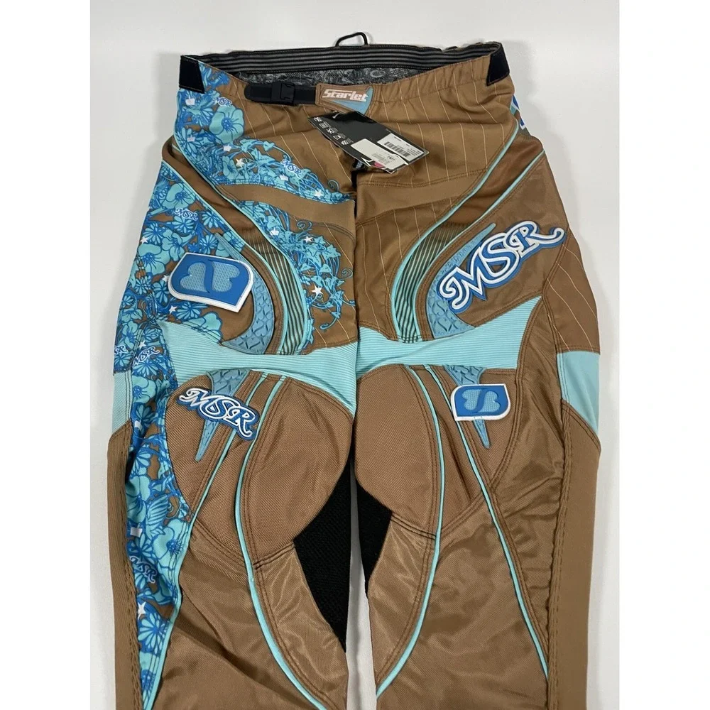 MSR Starlet Youth Motocross‎ Pants Brown Blue Floral Racing Gear Size 14 NWT